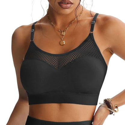 Women's Mesh Panel Sports Bra