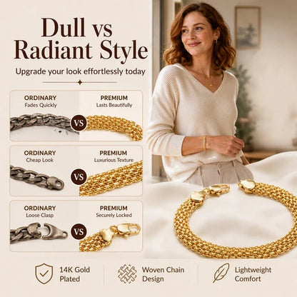Women's Wide Woven Statement Bracelet
