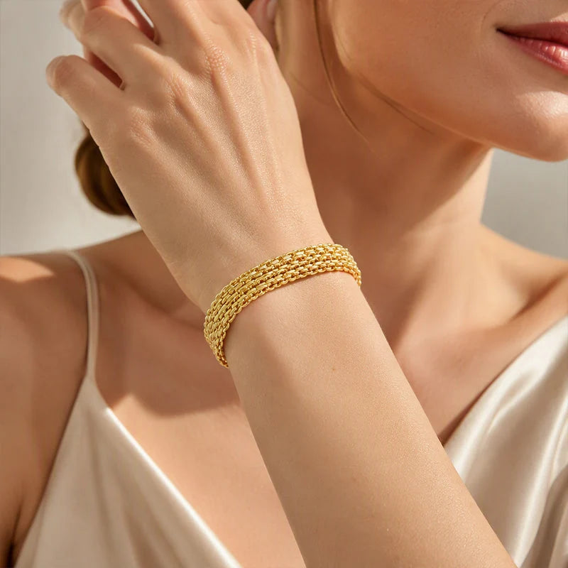 Women's Wide Woven Statement Bracelet