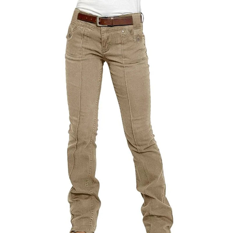 Women's Vertical Seam Slim Fit Trousers