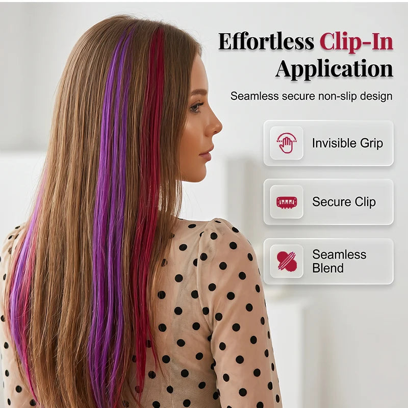Colour Accent Clip In Hair Extensions
