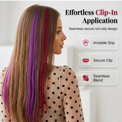 Colour Accent Clip In Hair Extensions