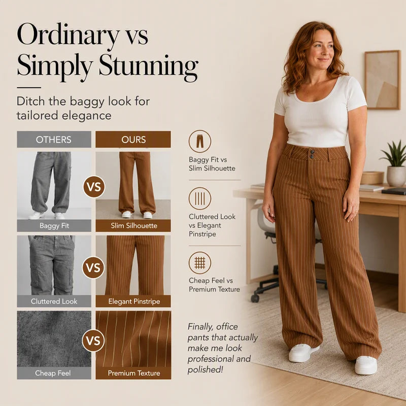 Women's Pinstripe Flared Trousers
