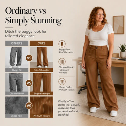 Women's Pinstripe Flared Trousers