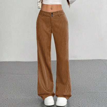 Women's Pinstripe Flared Trousers