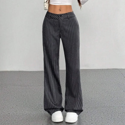 Women's Pinstripe Flared Trousers