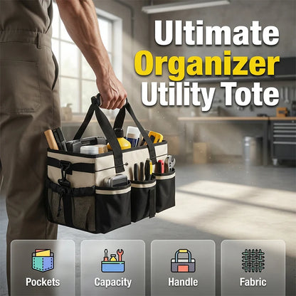 Multi Pocket Open Utility Tote