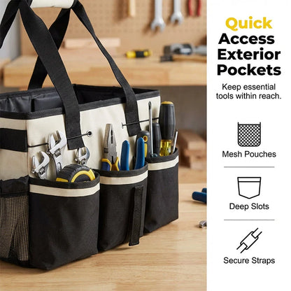 Multi Pocket Open Utility Tote