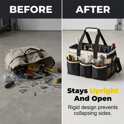 Multi Pocket Open Utility Tote