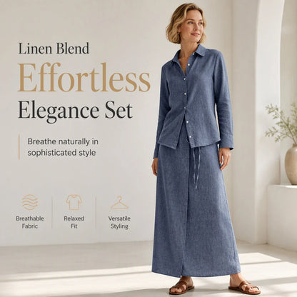 Women's Relaxed Shirt & Maxi Skirt Set