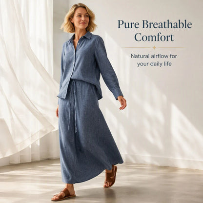 Women's Relaxed Shirt & Maxi Skirt Set
