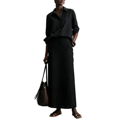 Women's Relaxed Shirt & Maxi Skirt Set