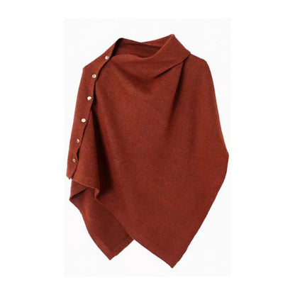 Women's Asymmetric Side Button Poncho