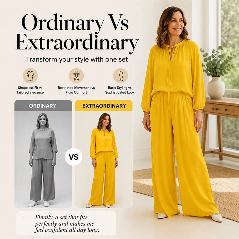 Women's Relaxed Top & Trousers Set