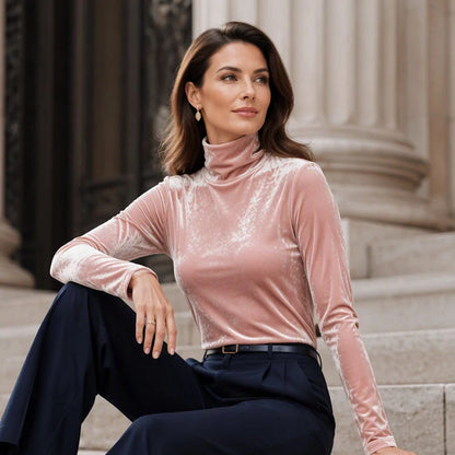 Women's Relaxed Turtleneck Long Sleeve Top