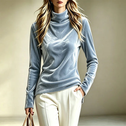 Women's Relaxed Turtleneck Long Sleeve Top