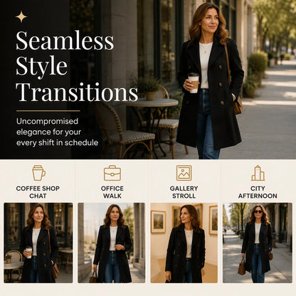 Women's Double Breasted Long Coat