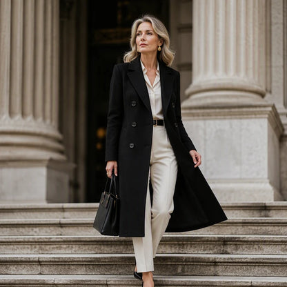 Women's Double Breasted Long Coat