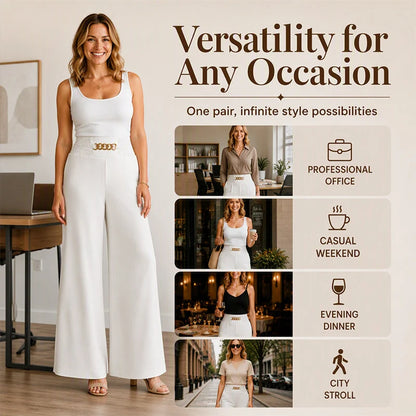 Women's Smocked Waist Wide Leg Trousers