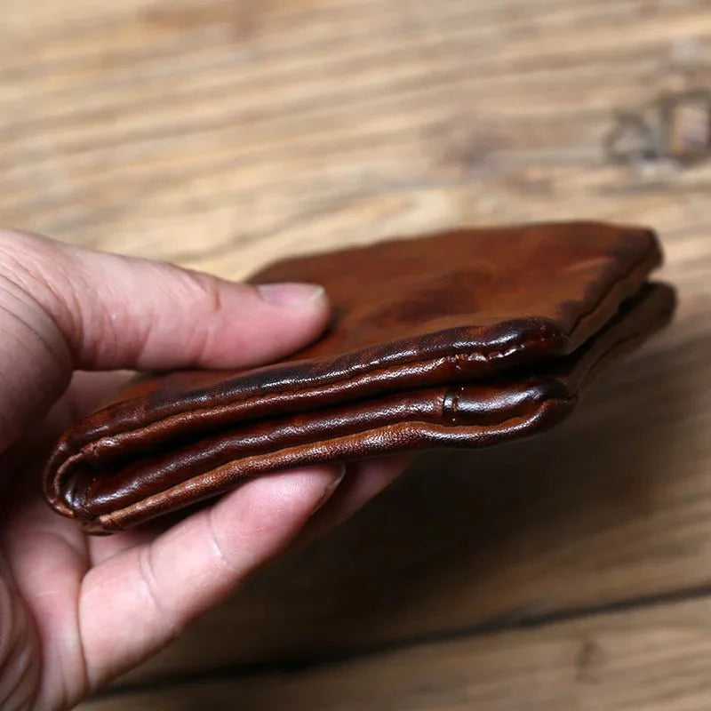 Leather-Look Snap Wallet with Zipper Vault
