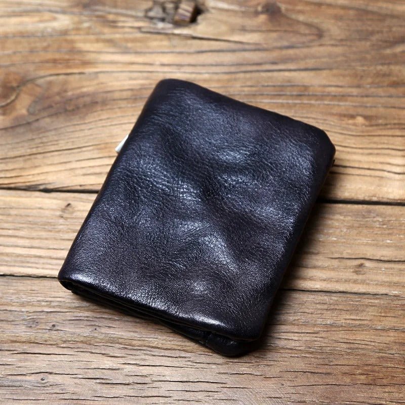 Leather-Look Snap Wallet with Zipper Vault