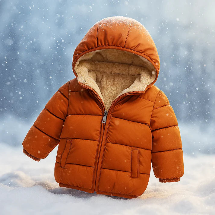 Kids’ Hooded Cashmere-Like Lined Winter Zip Jacket