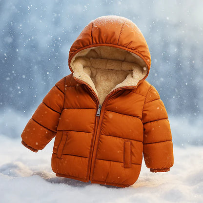 Kids’ Hooded Cashmere-Like Lined Winter Zip Jacket