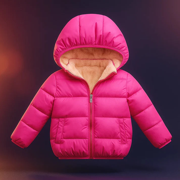 Kids’ Hooded Cashmere-Like Lined Winter Zip Jacket
