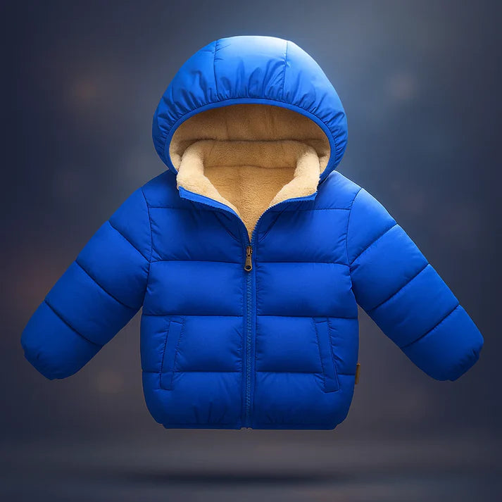 Kids’ Hooded Cashmere-Like Lined Winter Zip Jacket