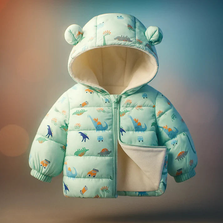 Kids’ Hooded Cashmere-Like Lined Winter Zip Jacket