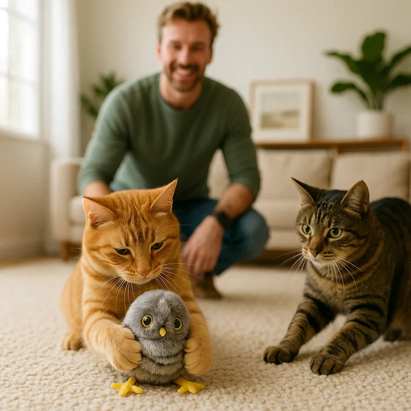 Interactive Fluttering & Chirping Bird Cat Toy