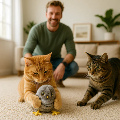 Interactive Fluttering & Chirping Bird Cat Toy