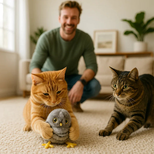 Interactive Fluttering & Chirping Bird Cat Toy