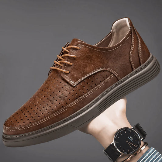 Men’s Breathable Leather-look Hybrid Trainers