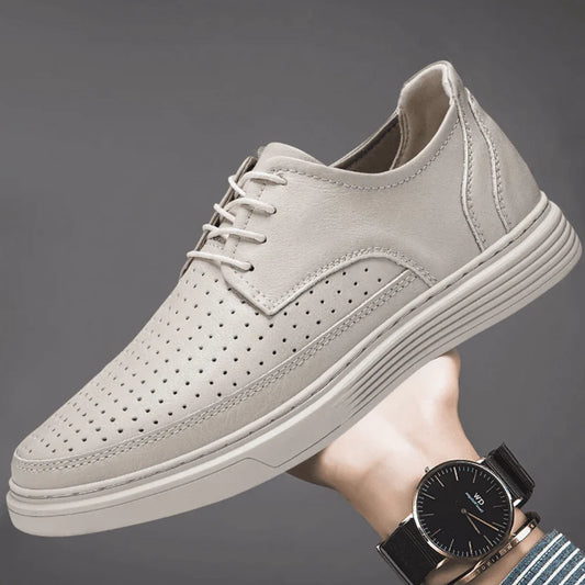 Men’s Breathable Leather-look Hybrid Trainers