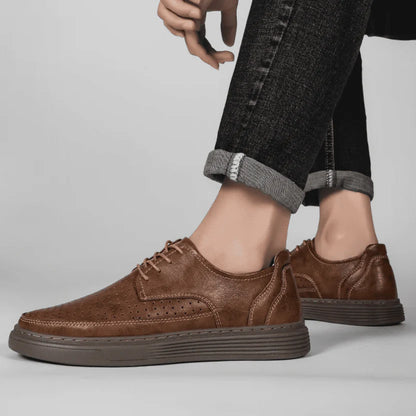 Men’s Breathable Leather-look Hybrid Trainers