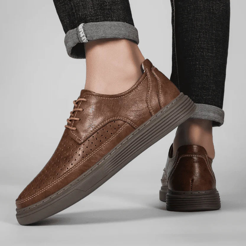 Men’s Breathable Leather-look Hybrid Trainers