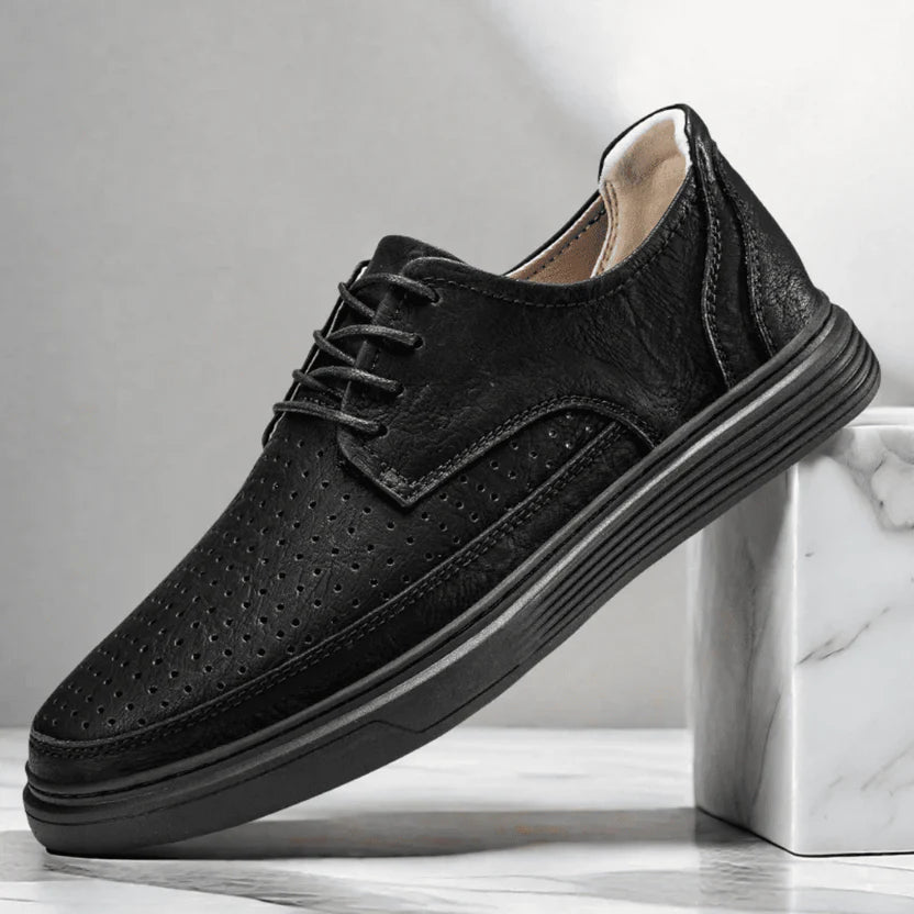 Men’s Breathable Leather-look Hybrid Trainers