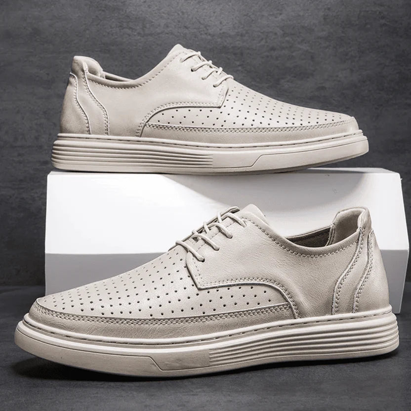 Men’s Breathable Leather-look Hybrid Trainers