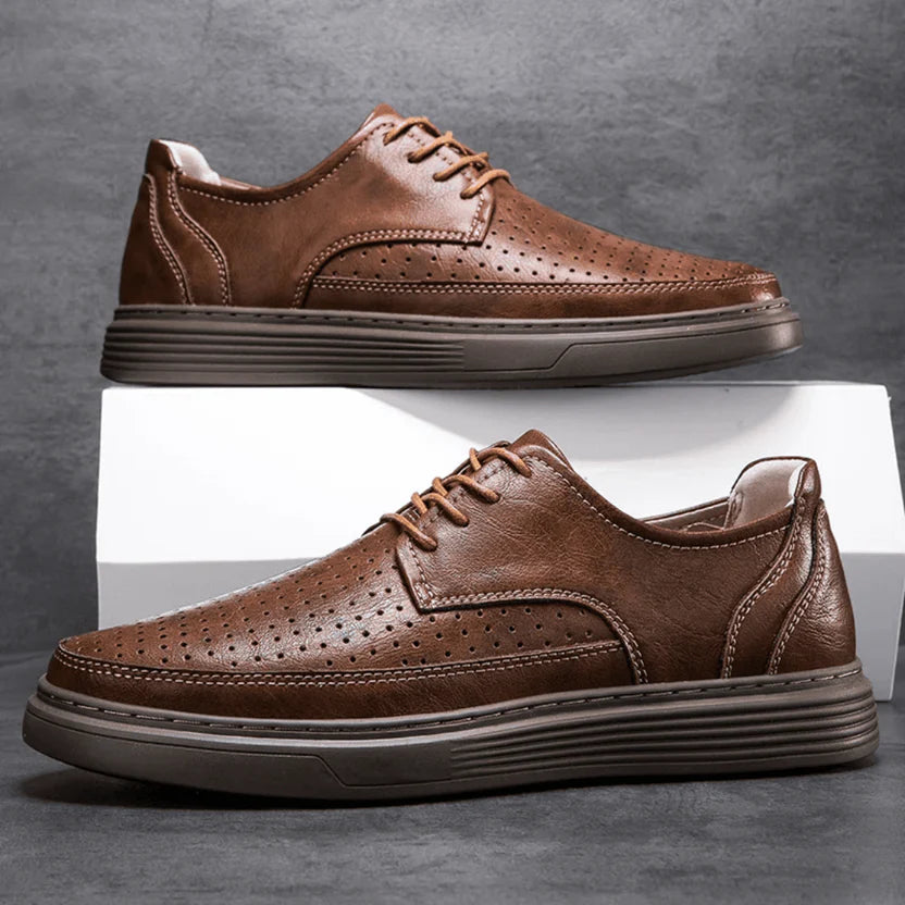 Men’s Breathable Leather-look Hybrid Trainers