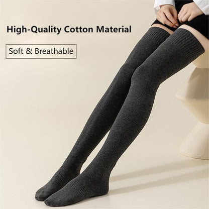 Women’s Cosy Cotton-Blend Thigh-High Socks