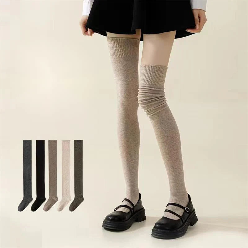 Women’s Cosy Cotton-Blend Thigh-High Socks