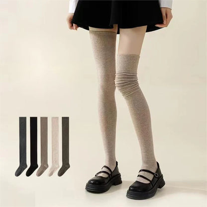 Women’s Cosy Cotton-Blend Thigh-High Socks