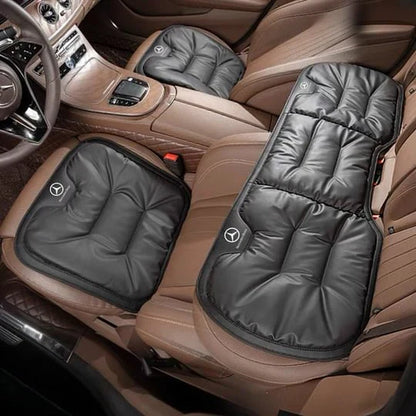 Soft Leather Car Seat Cushion Set with Anti Slip Silicone Backing