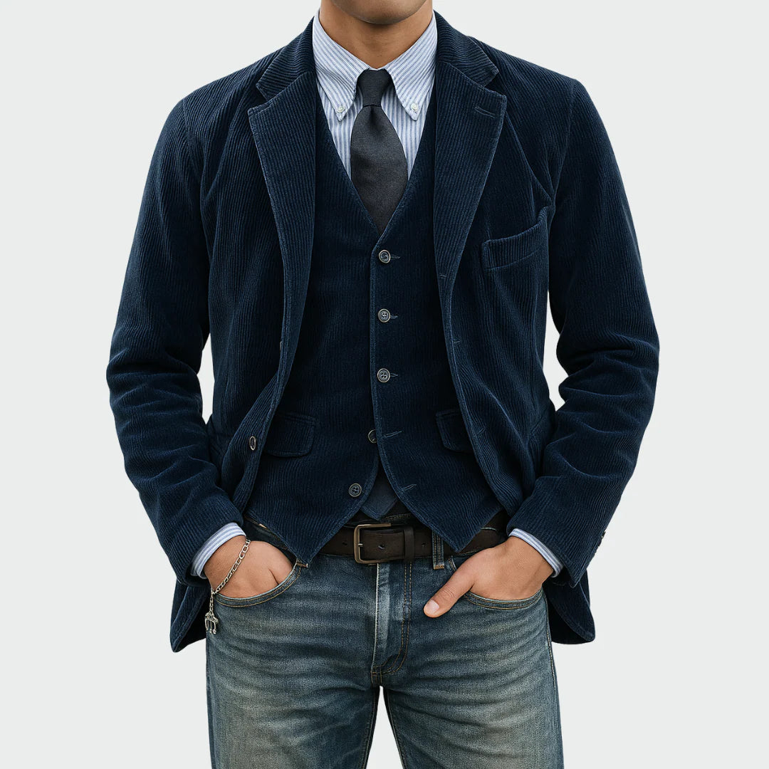 Men’s Tailored Blazer And Waistcoat Set