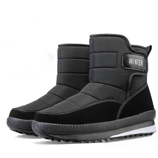 Men's Thick Warm Support Wide Toe Snow Boots Non-slip Waterproof Anti-skid Fur Lined Winter Boots