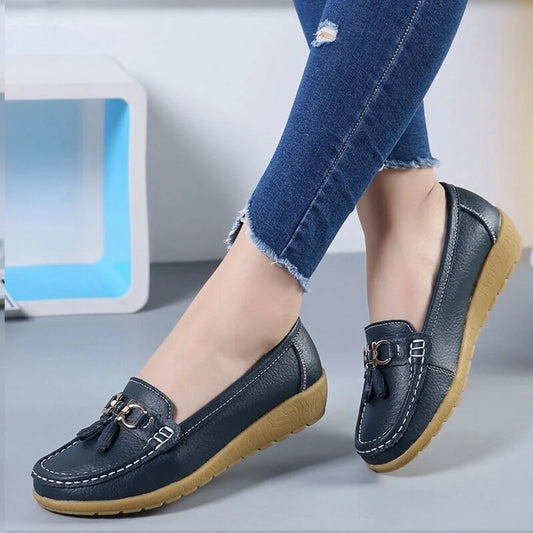 Women's Leather-Look Breathable Moccasins Shoes