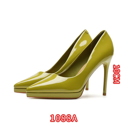 Women’s Gloss-Finish Pointed-Toe Stiletto Court Heels