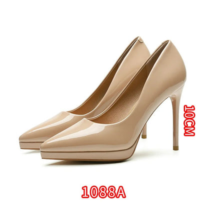 Women’s Gloss-Finish Pointed-Toe Stiletto Court Heels