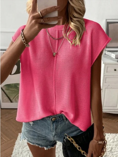 Women’s Lightweight Short Sleeve Knitted Top